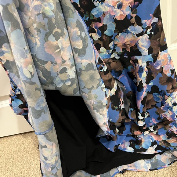 Cece by Cynthia Steffe Blue Scuba Floral Print A-Line Party Dress - Picture 7 of 9